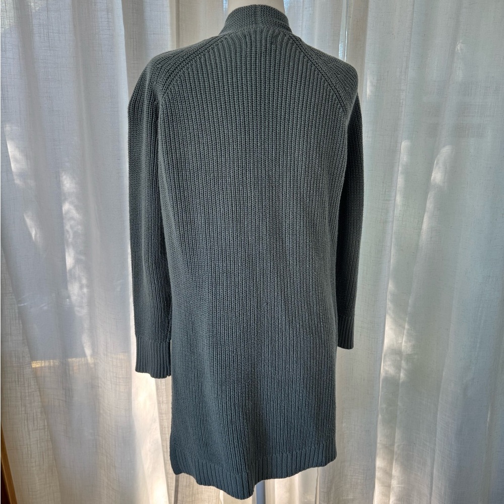 Lou & Grey Sage Green Open-Front Cotton Knit Cardigan Sweater – XS - Picture 7 of 9